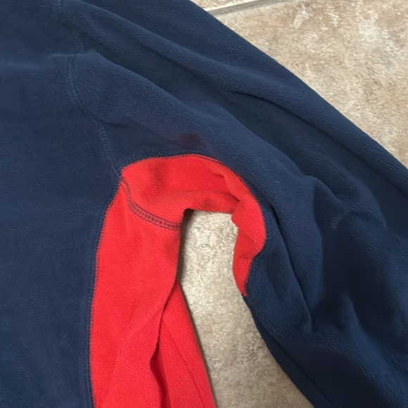 Columbia Fleece 1/4 Zip Blue and Red Long Sleeve Shirt - Picture 6 of 6